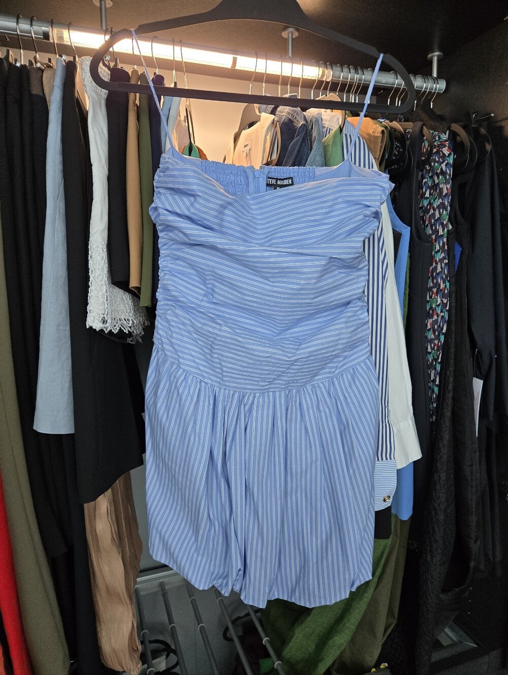 Steve Madden Light Blue and White Dress